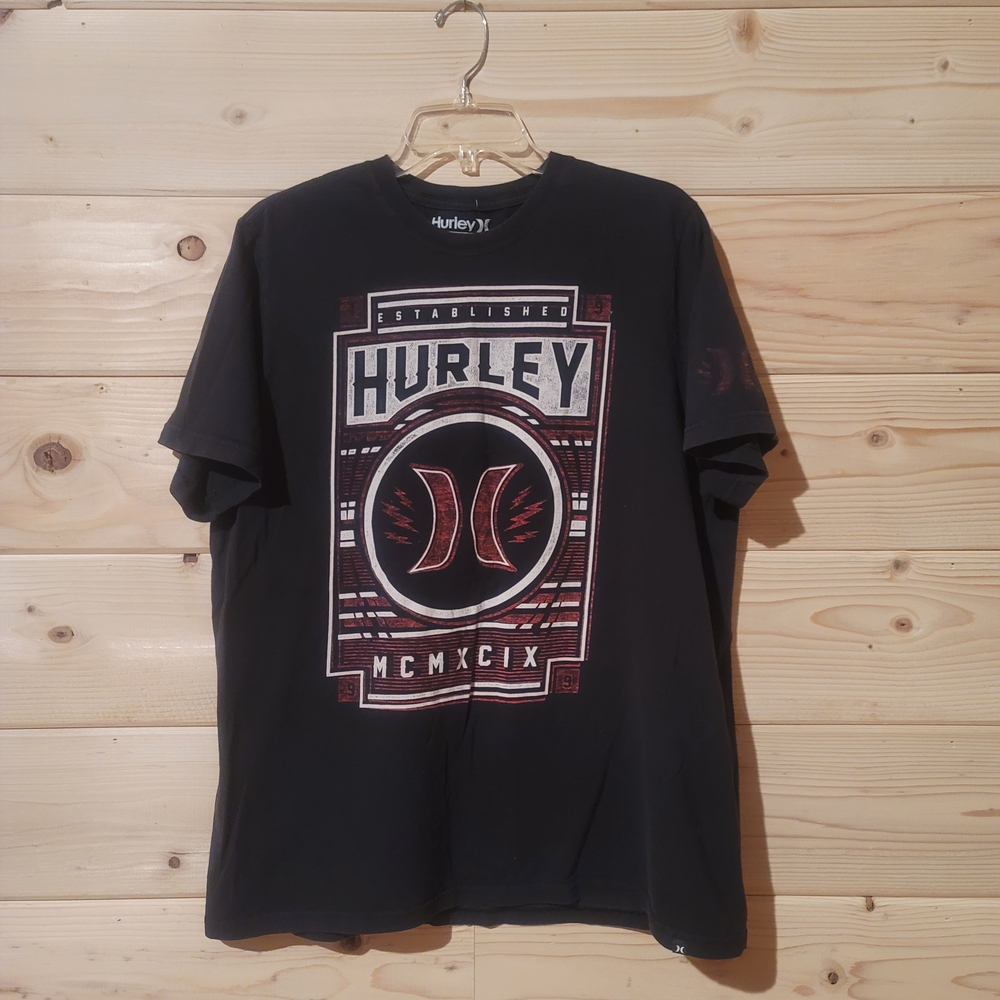 Hurley Black Graphic T-Shirt for Men Size XL 22x27